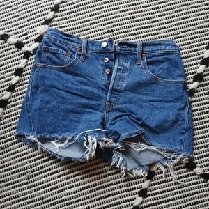 Levi's medium wash denim cutoff shorts